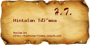 Hintalan Tímea névjegykártya