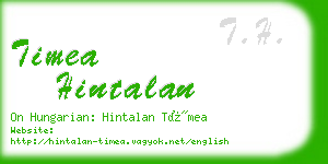 timea hintalan business card